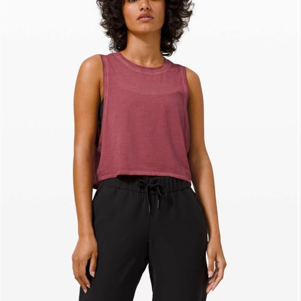 Lululemon tank cut back crop *wash red size 6